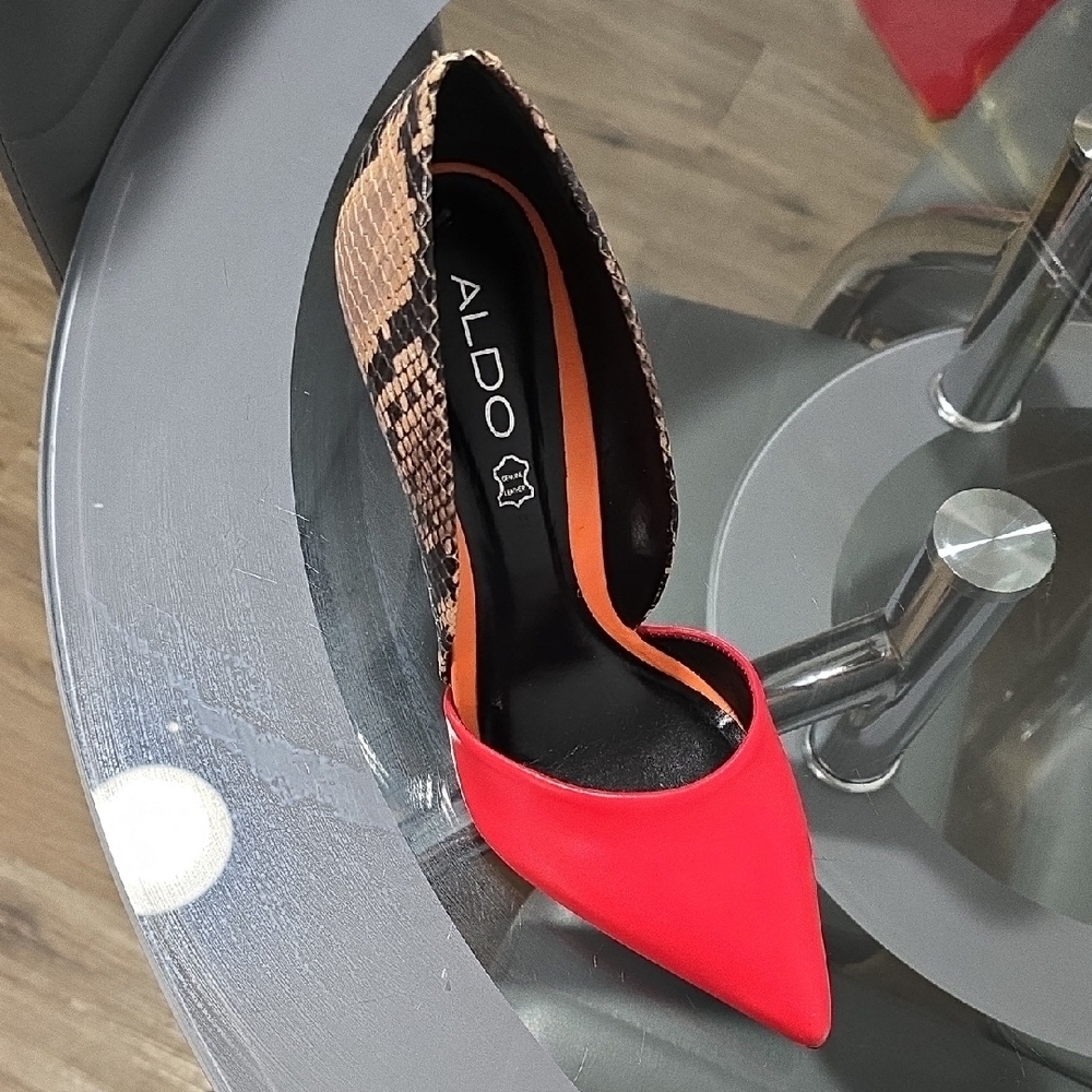 Aldo Orange and Black Stiletto Heels